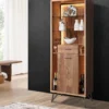 Vitrine inkl.Beleuchtung 72x195cm 'Hunter' Akazie massiv
