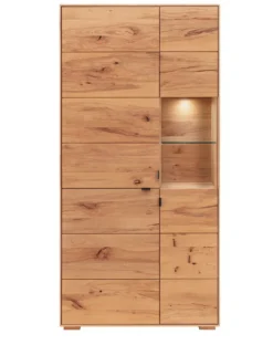 Vitrine mit Beleuchtung 96x195cm 'Montana' Kernbuche geölt