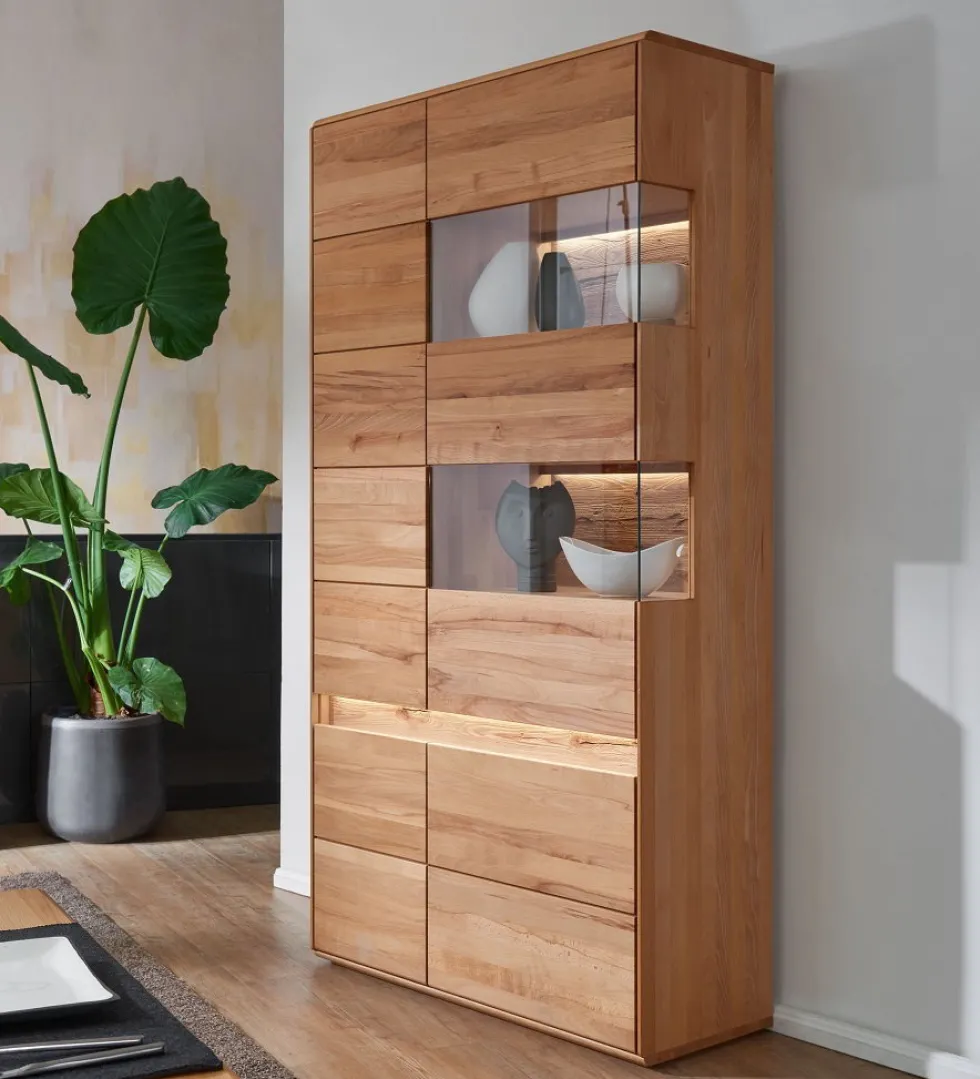 Vitrine rechts 103x207cm "Berlin" Kernbuche geölt