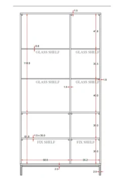 Vitrine 99x198cm 