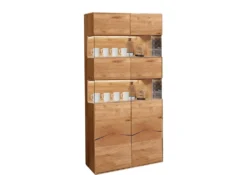 Vitrine 100x202cm "Belfast" Wildeiche massiv