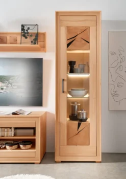 Vitrine 62x201cm 'Danzig' Kernbuche geölt