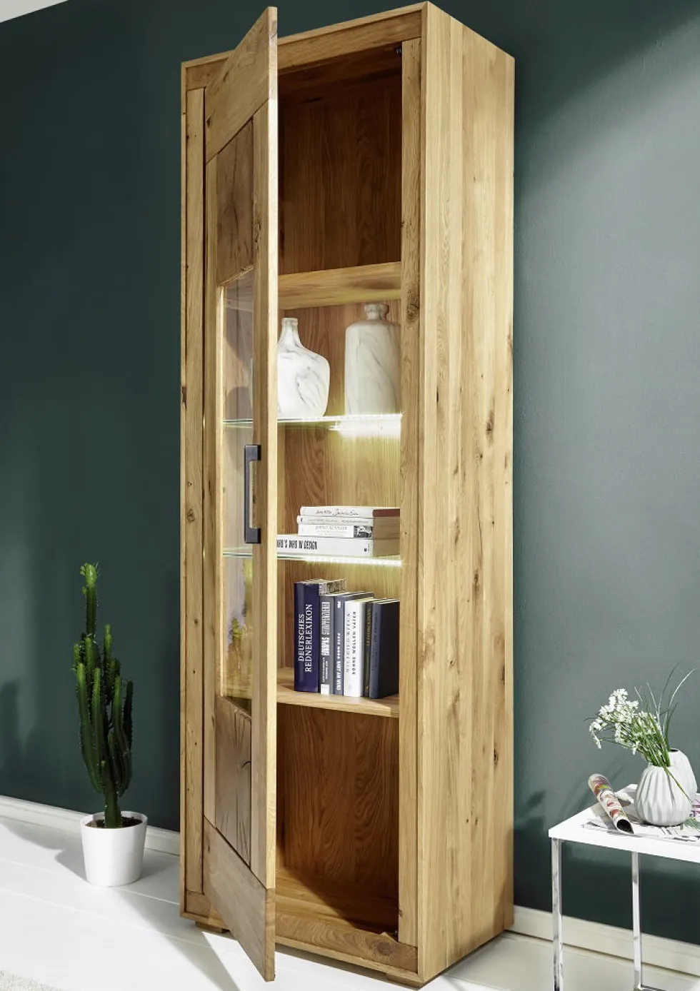 Vitrine 66x201cm 'Danzig' Wildeiche geölt