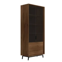Vitrine 100x200cm 'Dubai' Wildeiche Tabacco