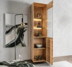 Vitrine 51x200cm "Kent" Wildeiche massiv