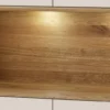 Vitrine 90x200cm 'Locarno' Wildeiche massiv & MDF creme inkl.Beleuchtung