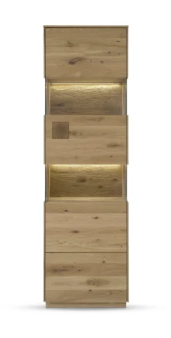 Vitrine 63x209cm 'Monza' Wildeiche geölt