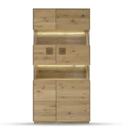 Vitrine 103x209cm 'Monza' Wildeiche geölt