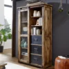 Vitrine 100x175cm 'Railroad' Mango Holz & Eisen