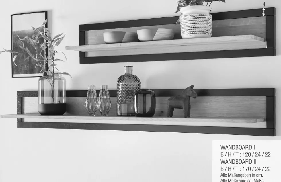 Wandboard 120cm "Bergamo" Wildeiche geölt WZ-0159