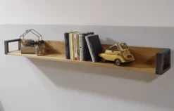 Wandboard 150cm 'Taipeh' Wildeiche & Metall gebürstet