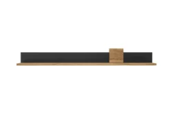 Wandboard mit Glas 140cm 'Boston ' Wildeiche geölt & Glas anthrazit
