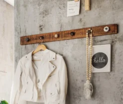 Wandgarderobe 90cm 'Metro' Altholz & Eisen
