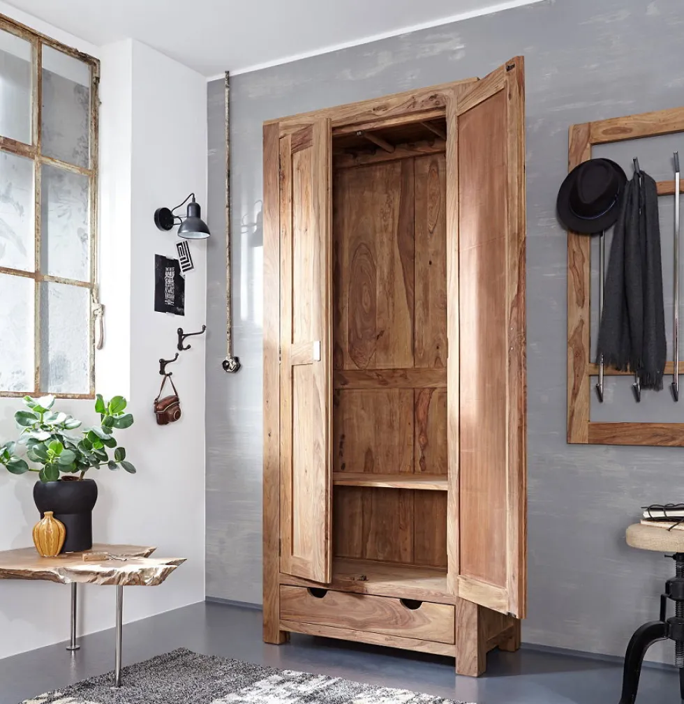 Wandgarderobe 90cm 'Oxford' Sheesham massiv