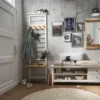 Wandgarderobe mit Haken und Ablage 'Jana' Kiefer weiß