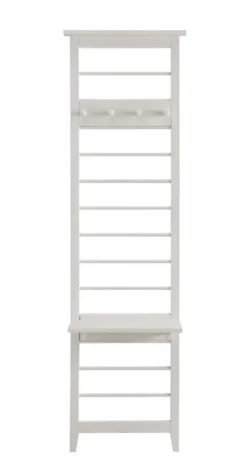Wandgarderobe mit Haken und Ablage 'Jana' Kiefer weiß
