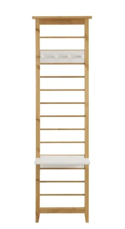 Wandgarderobe mit Haken und Ablage 'Jana' Kiefer laugenfarbig & weiß