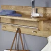 Wandgarderobe 81x30cm 'Bayreuth' Wildeiche massiv