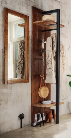 Wandgarderobe 50x200cm 'Metro' Altholz & Eisen
