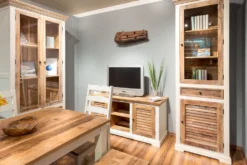 Wandgarderobe 120x40cm 'Nizza' Mango weiß natur