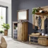 Wandgarderobe 115x115cm 'Railroad' Mango massiv