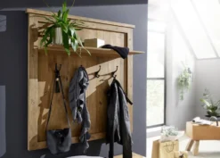 Wandgarderobe 115x115cm 'Railroad' Mango massiv