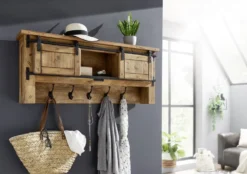 Wandgarderobe 115x49cm 'Railroad' Mango & Eisen