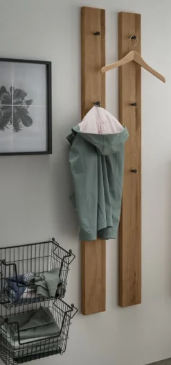 Wandgarderobe 12x163cm "Torino" Wildeiche massiv