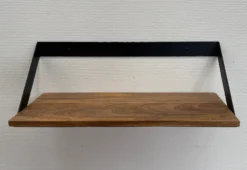 Wandregal 80cm "Bari" Mangoholz & Eisen schwarz