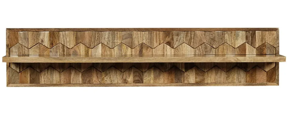 Wandregal 140cm 'Kalani' Mango massiv natur lackiert