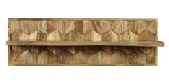 Wandregal 90cm 'Kalani' Mango massiv natur lackiert