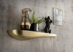 Wandregal 75cm "Stone" Alu bronzegold