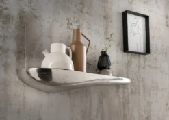 Wandregal 75cm "Stone" Alu vernickelt