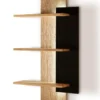 Wandregal inkl. Beleuchtung 60x110cm 'Santis' Wildeiche & Glas schwarz