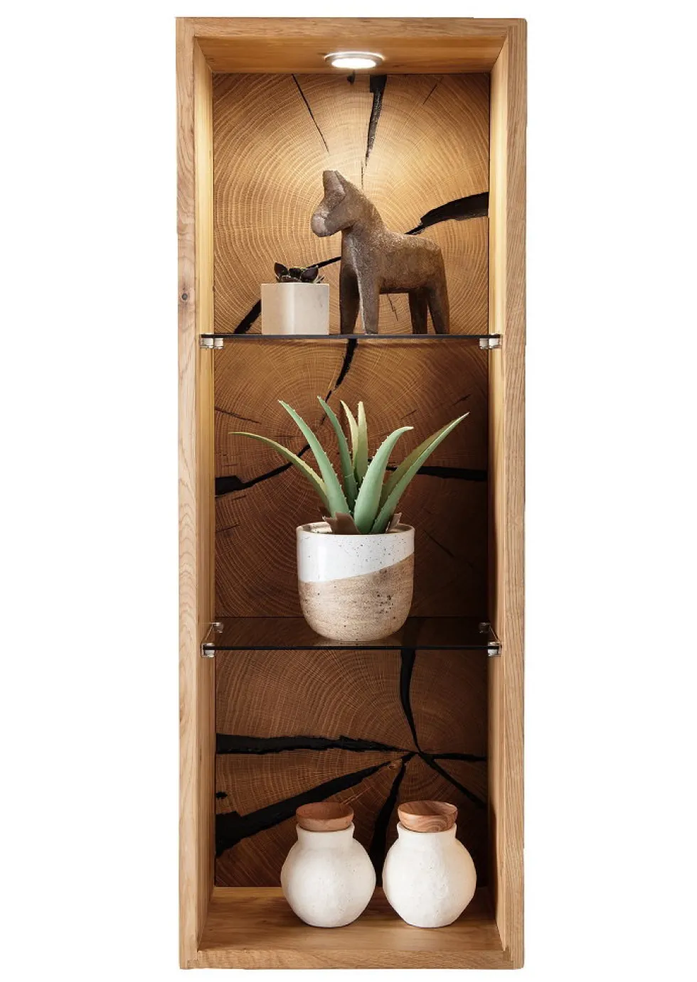 Wandregal 34x94cm 'Danzig II' Wildeiche massiv