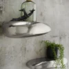 Wandregal 45x13cm "Stone" Alu vernickelt