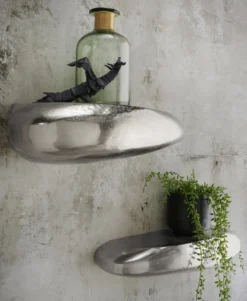 Wandregal 45x13cm "Stone" Alu vernickelt