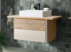 Waschbeckenunterschrank 105cm 'Avallon' Wildeiche geölt & creme
