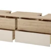 Waschbeckenunterschrank 170cm 'Avallon' Wildeiche geölt & creme