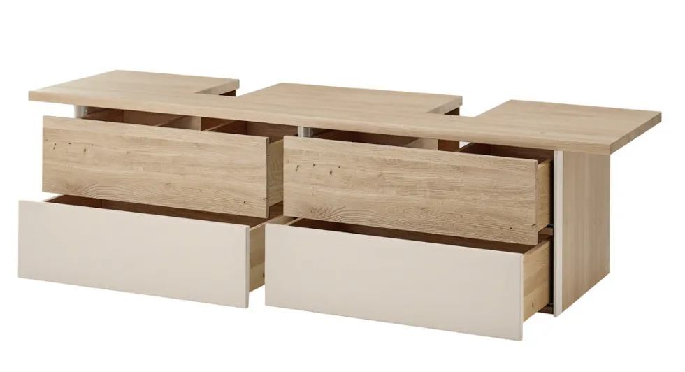 Waschbeckenunterschrank 170cm 'Avallon' Wildeiche geölt & creme