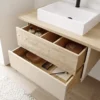 Waschbeckenunterschrank 75cm 'Avallon' Wildeiche geölt & creme