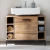 Waschbeckenunterschrank 80x60cm 'Hudson' Sheesham gebeizt