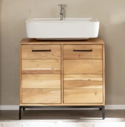 Waschbeckenunterschrank 68x60cm 'Albany' Akazie massiv lackiert