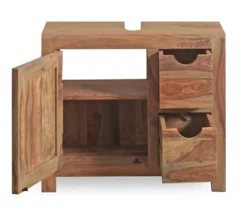 Waschbeckenunterschrank 70x60cm 'Oxford' Sheesham massiv Tür & 2 SK