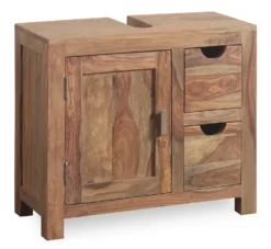 Waschbeckenunterschrank 70x60cm 'Oxford' Sheesham massiv Tür & 2 SK