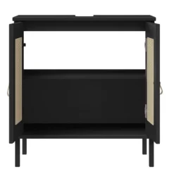 Waschbeckenunterschrank 62x65cm 'Seattle' Kiefer massiv schwarz