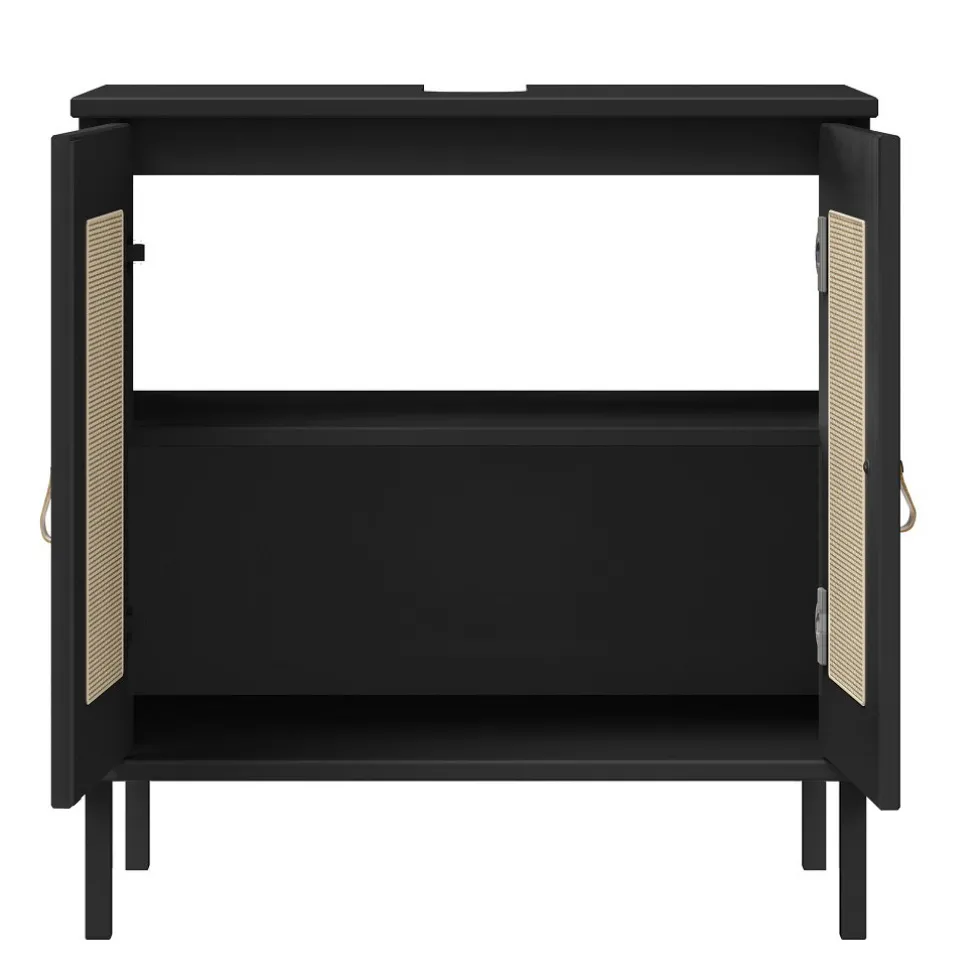 Waschbeckenunterschrank 62x65cm 'Seattle' Kiefer massiv schwarz