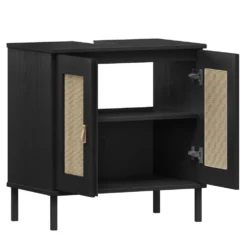 Waschbeckenunterschrank 62x65cm 'Seattle' Kiefer massiv schwarz