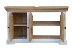 Waschbeckenunterschrank 100x60cm 'Nizza' Mango weiß natur 3 Türen