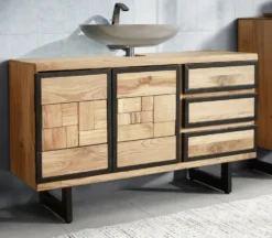 Waschbeckenunterschrank 108x64cm 'Timbero' Eiche massiv hängend oder stehend